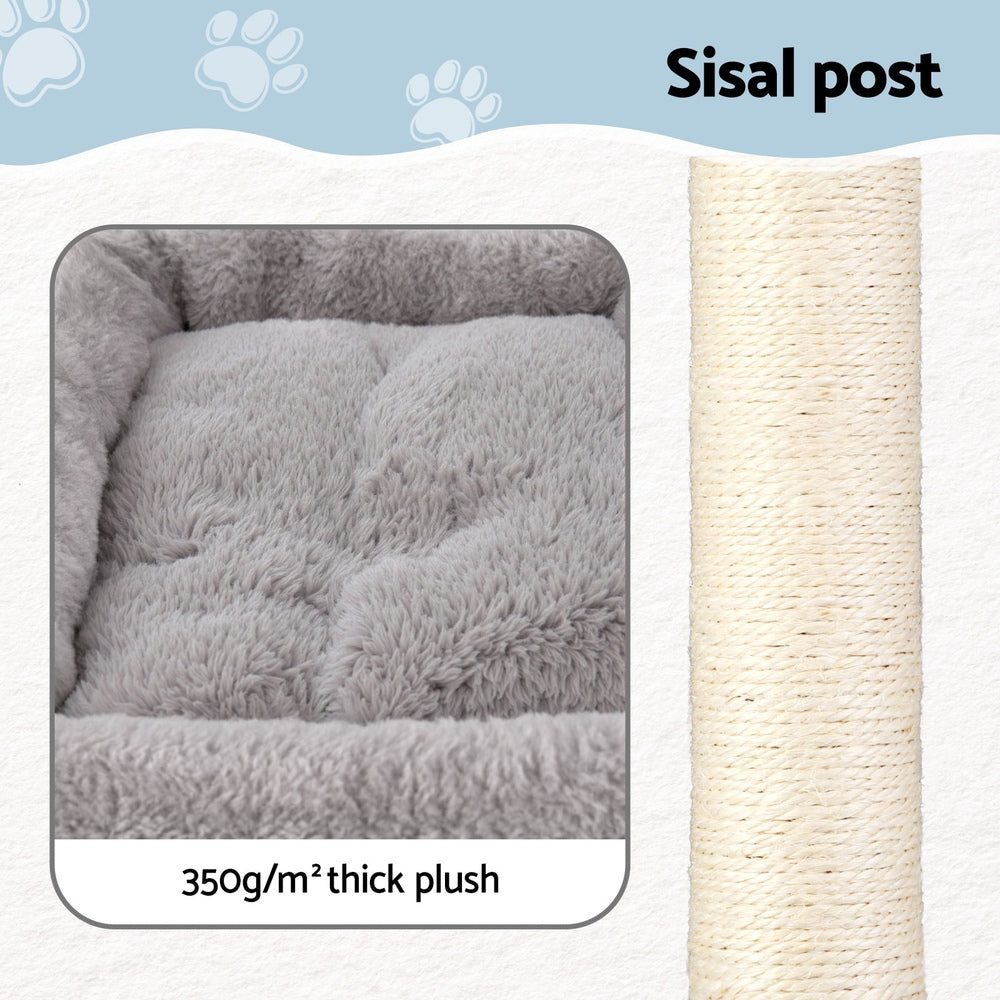 i.Pet Cat Tree 67cm Tower Scratching Post Trees Scratcher Condo House Light Grey - Factory Direct Shop