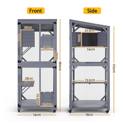 i.Pet Cat House Wooden 180cm Rabbit Hutch Pet Condo Small Dog Enclosure Cage - Factory Direct Shop