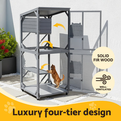 i.Pet Cat House Wooden 180cm Rabbit Hutch Pet Condo Small Dog Enclosure Cage - Factory Direct Shop