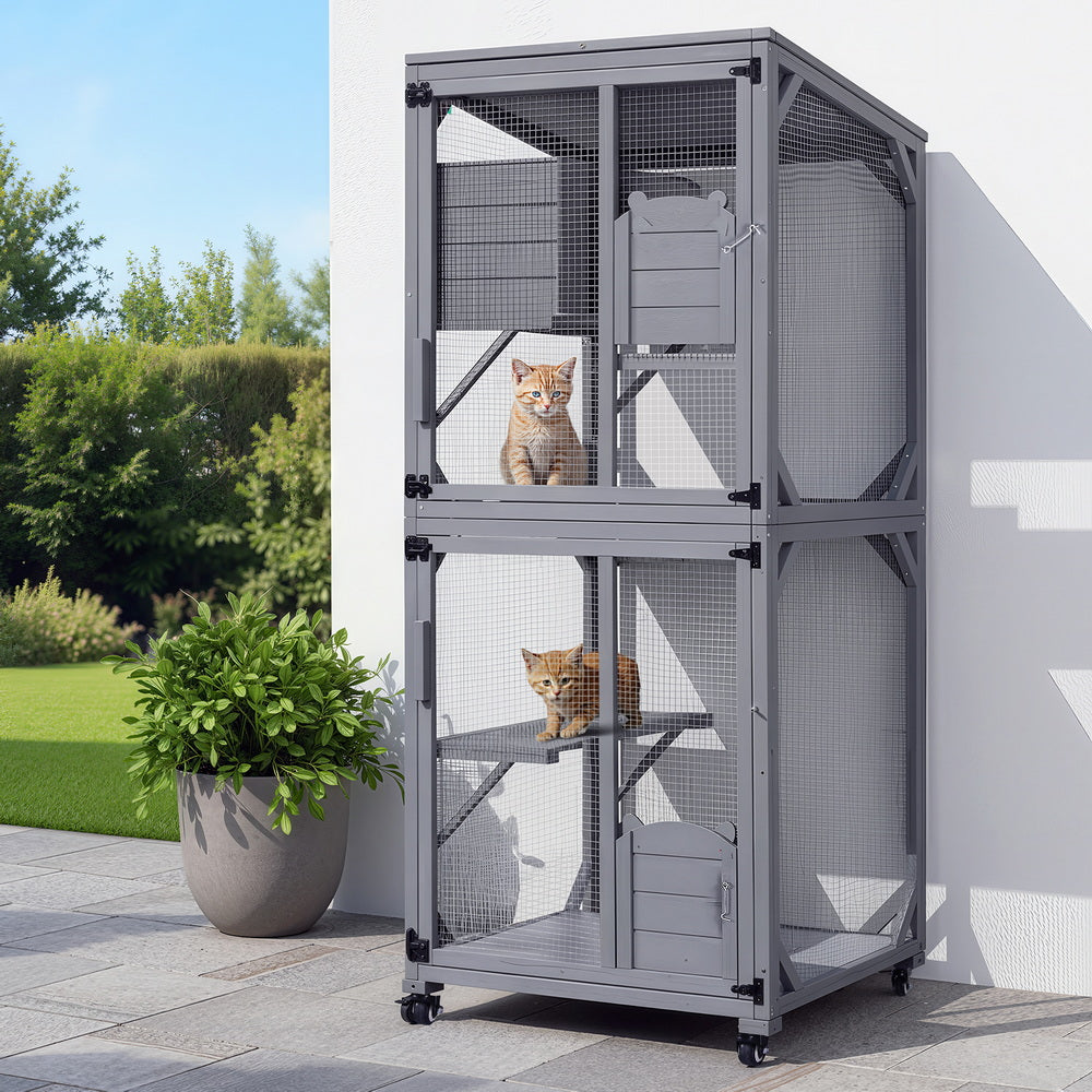 i.Pet Cat House Wooden 180cm Rabbit Hutch Pet Condo Small Dog Enclosure Cage - Factory Direct Shop