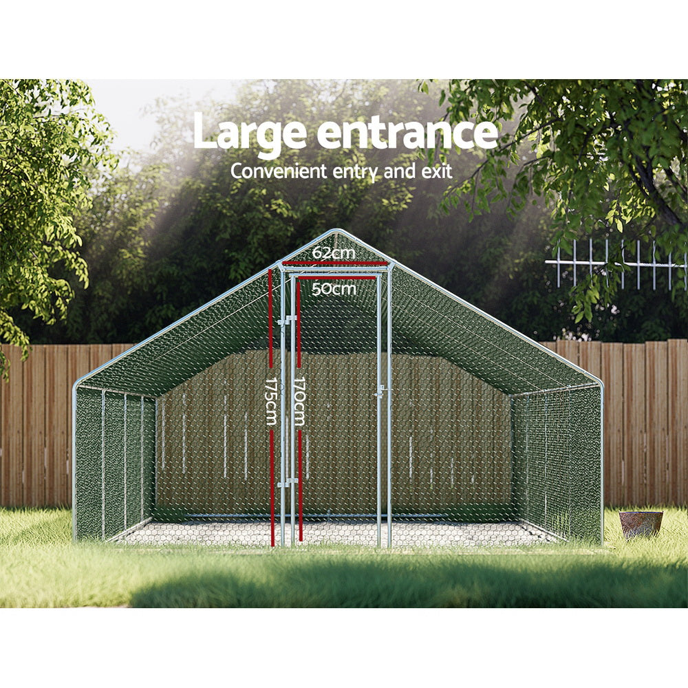 i.Pet Chicken Coop Cage 3mx8mx2m Galvanised Steel