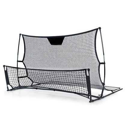 A portable Everfit soccer rebounder net with a powder-coated steel frame and a high-density PE net.