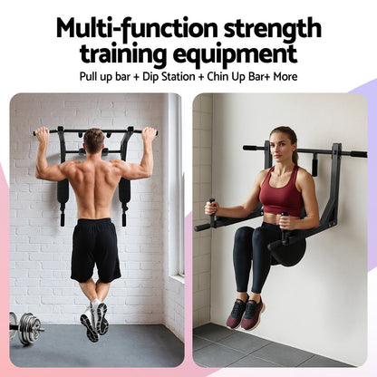 Multi-function strength training equipment with a man and woman using it.
