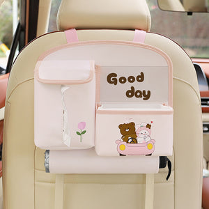 Cute Cartoon Car Backseat Organizer with Multi-Pocket Storage and PP Trash Bin

Keep your car tidy and organized with this adorable Cartoon Car Backseat Organizer! Designed to hang on the back of your car's headrest, this multi-functional storage solution features a cute bear design, multiple pockets for essentials, and a built-in PP trash bin. Perfect for families, road trips, or daily commutes, this organizer ensures all your items are within reach while adding a touch of charm to your car's interior.