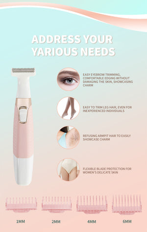 Pink Electric Shaver for Women - USB Rechargeable, Painless Hair Removal