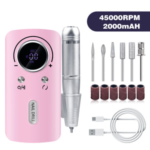 45000 RPM Professional Rechargeable Electric Nail Drill

Achieve salon-quality manicures and pedicures at home with this high-performance, rechargeable electric nail drill. With a maximum speed of 45000 RPM and adjustable settings, this drill is ideal for precise shaping, filing, buffing, and the removal of acrylics and gel polish.
