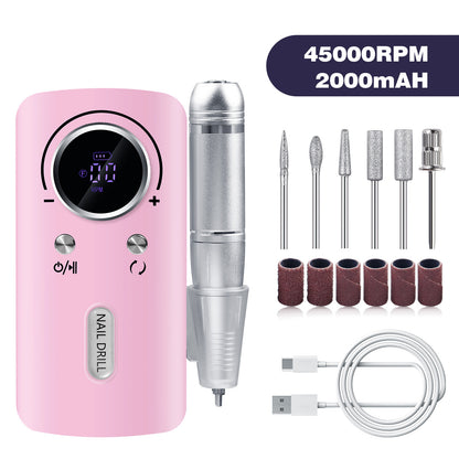 45000 RPM Professional Rechargeable Electric Nail Drill

Achieve salon-quality manicures and pedicures at home with this high-performance, rechargeable electric nail drill. With a maximum speed of 45000 RPM and adjustable settings, this drill is ideal for precise shaping, filing, buffing, and the removal of acrylics and gel polish.