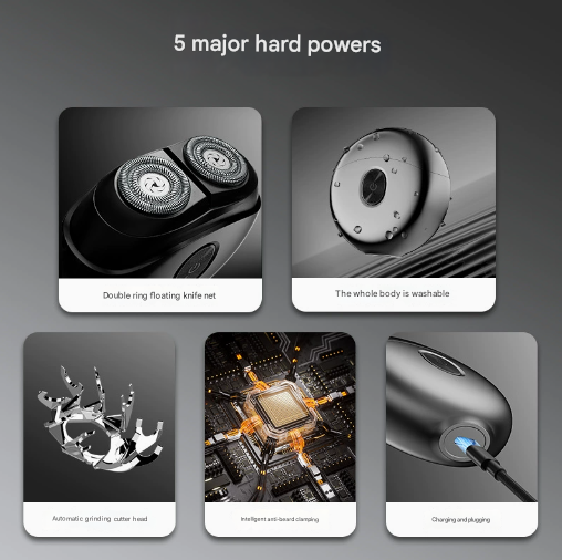 Portable Electric Shaver - Pocket Size, USB Charging, Close Shave