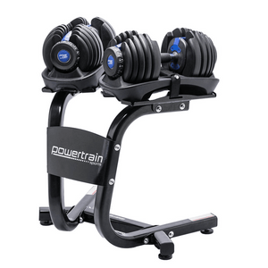Powertrain Adjustable Dumbbell Set 2x24kg 48kg With Stand-Blue