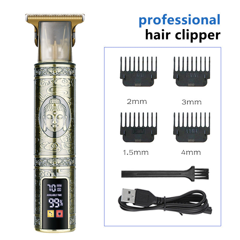 Professional Buddha head Design Hair Clipper

Enhance your grooming experience with this&nbsp;Professional buddha head Design Hair Clipper. Featuring a striking buddha head engraving on a robust metal body, this clipper combines artistry with powerful performance. Ideal for both professional barbers and home use, it??s equipped with a digital display and precision guards for versatile styling.