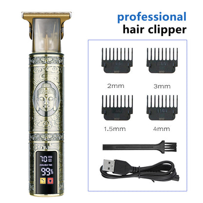 Professional Buddha head Design Hair Clipper

Enhance your grooming experience with this&nbsp;Professional buddha head Design Hair Clipper. Featuring a striking buddha head engraving on a robust metal body, this clipper combines artistry with powerful performance. Ideal for both professional barbers and home use, it??s equipped with a digital display and precision guards for versatile styling.