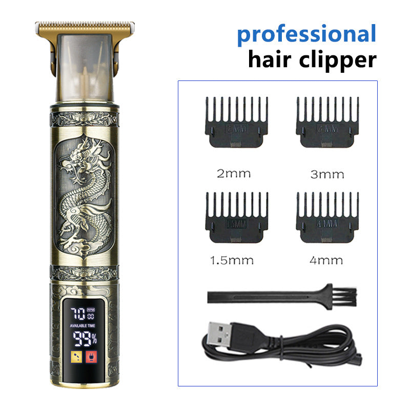 Professional Dragon Design Hair Clipper

Enhance your grooming experience with this&nbsp;Professional Dragon Design Hair Clipper. Featuring a striking dragon engraving on a robust metal body, this clipper combines artistry with powerful performance. Ideal for both professional barbers and home use, it?s equipped with a digital display and precision guards for versatile styling.