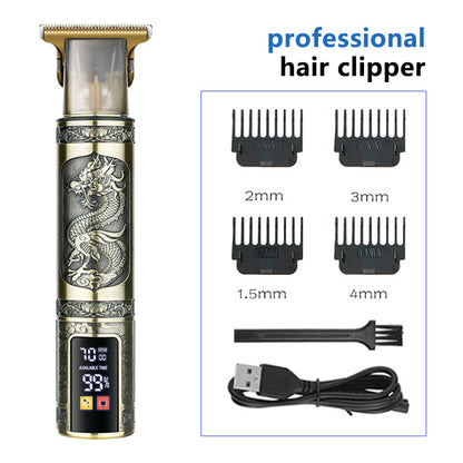 Professional Dragon Design Hair Clipper

Enhance your grooming experience with this&nbsp;Professional Dragon Design Hair Clipper. Featuring a striking dragon engraving on a robust metal body, this clipper combines artistry with powerful performance. Ideal for both professional barbers and home use, it?s equipped with a digital display and precision guards for versatile styling.