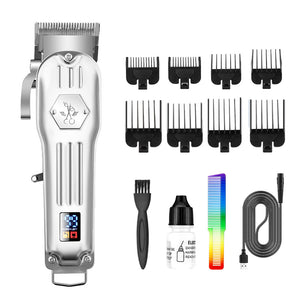 Professional Hair Clippers Cordless Trimmer Beard Cutting Machine Barber Best Gift

Explore the pinnacle of home and commercial hair grooming with our state-of-the-art cordless hair trimmer kit. Designed for all levels of expertise, this kit guarantees accuracy, dependability, and ease.