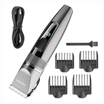 Professional Hair Trimmer with LED Display

&nbsp;- Elevate your grooming experience with this sleek, cordless hair trimmer featuring an LED display for real-time battery tracking and adjustable cutting lengths. Designed for both professional and home use, this trimmer delivers precision and versatility.