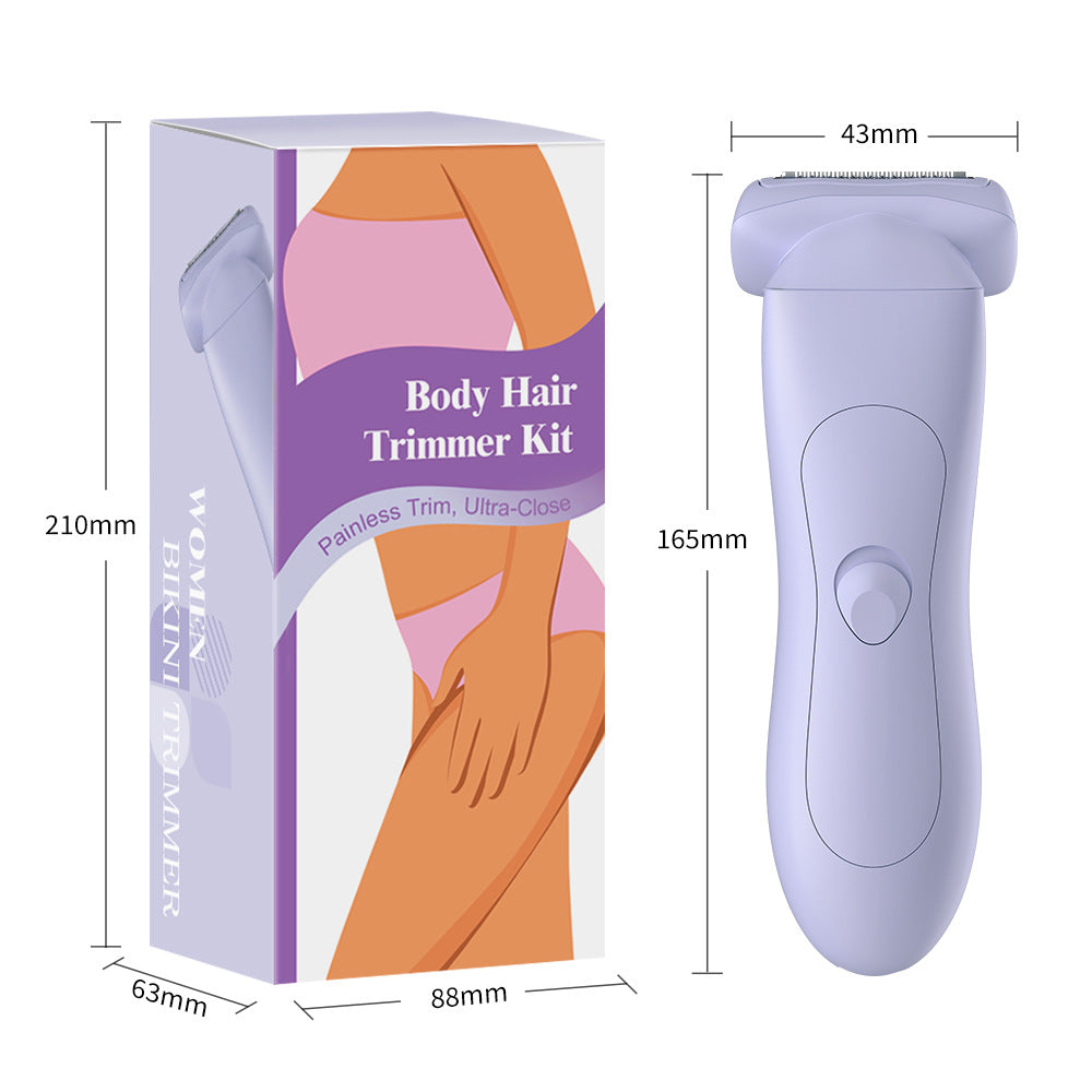 Purple (Precision cutter head) Women's Electric Body & Bikini Trimmer Kit - Painless Ultra-Close Shaver