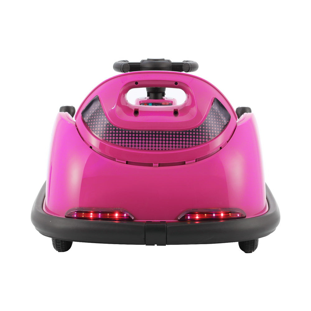 Pink toy car with black wheels on a white background