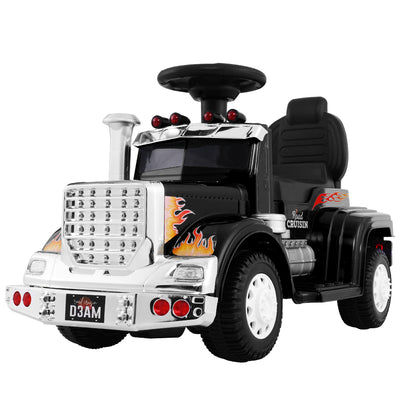 Toy truck with detailed design on a white background