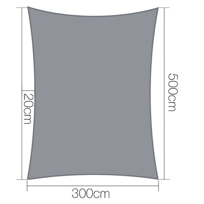 Instahut Shade Sun Sail 280 gsm-3x5m-Grey