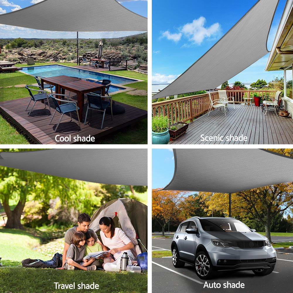 Instahut Shade Sun Sail 280 gsm-3x5m-Grey