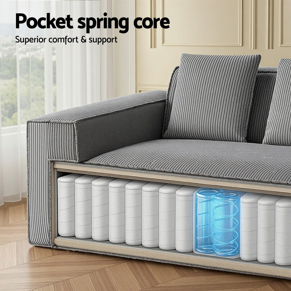 Artiss 2 Seater Sofa Loveseat Sofas Bed Couch No Assembly Corduroy Small Couches Apartement