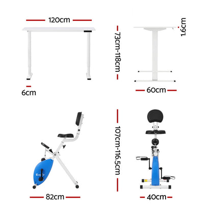 Dimensions of a foldable exercise bike with labeled measurements on a white background