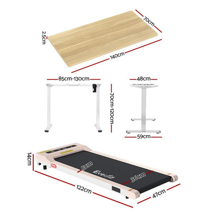 Artiss Electric Treadmill with 140cm Automatic Standing Desk Walking Pad 360mm - Factory Direct Shop