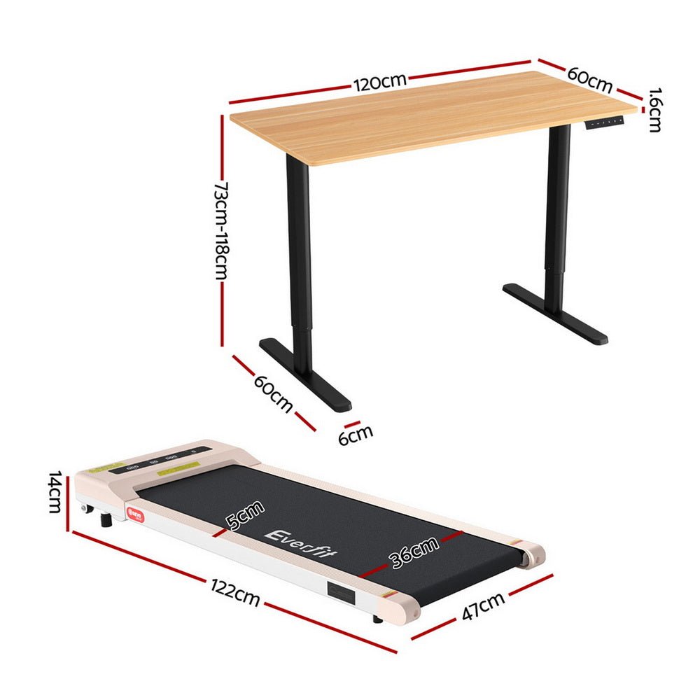 Artiss Electric Treadmill with 120cm Automatic Standing Desk Walking Pad 360mm - Factory Direct Shop
