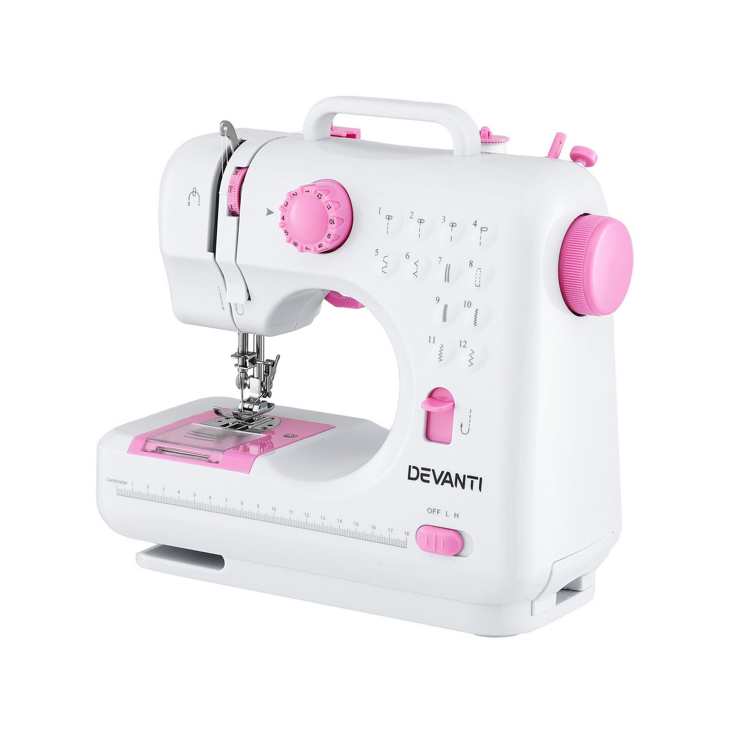 Devanti 12 Stitches Mini Sewing Machine for Beginners Portable Sewing Machine Kit with LED Lights
