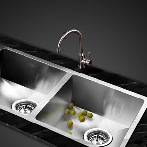 Cefito Kitchen Sink 77X45CM Stainless Steel Basin Double Bowl Silver
