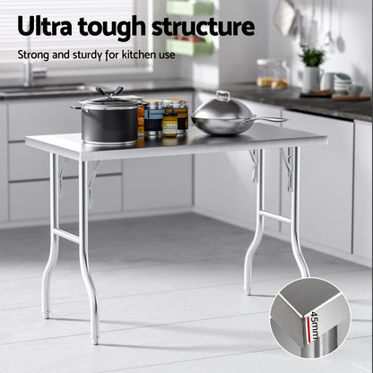 Cefito Stainless Steel Kitchen Benches Work Bench Food Foldable 430