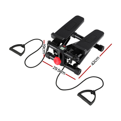 Everfit Mini Stepper with Resistance Rope Aerobic for Exercise Compact Home Workout Black