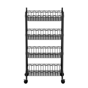 Artiss 4-Tier Shelving Unit Adjustable Garage Storage Kitchen Rack With Wheels