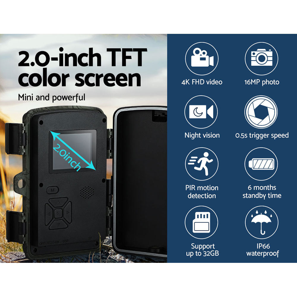 Trail Camera UL-tech 4K 16MP Wildlife Hunting Security Cam Night Vision

Capture the beauty of nature in razor-sharp focus with a UL-tech Trail Camera. With clear 16MP picture quality and 4K full HD video, you can capture the full spectrum of wild animals, plants and natural phenomena in any weather conditions,