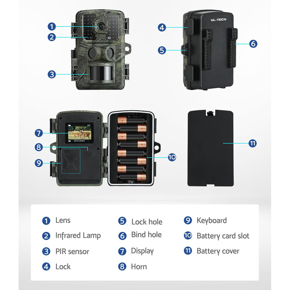 Trail Camera UL-tech 4K 16MP Wildlife Hunting Security Cam Night Vision

Capture the beauty of nature in razor-sharp focus with a UL-tech Trail Camera. With clear 16MP picture quality and 4K full HD video, you can capture the full spectrum of wild animals, plants and natural phenomena in any weather conditions,
