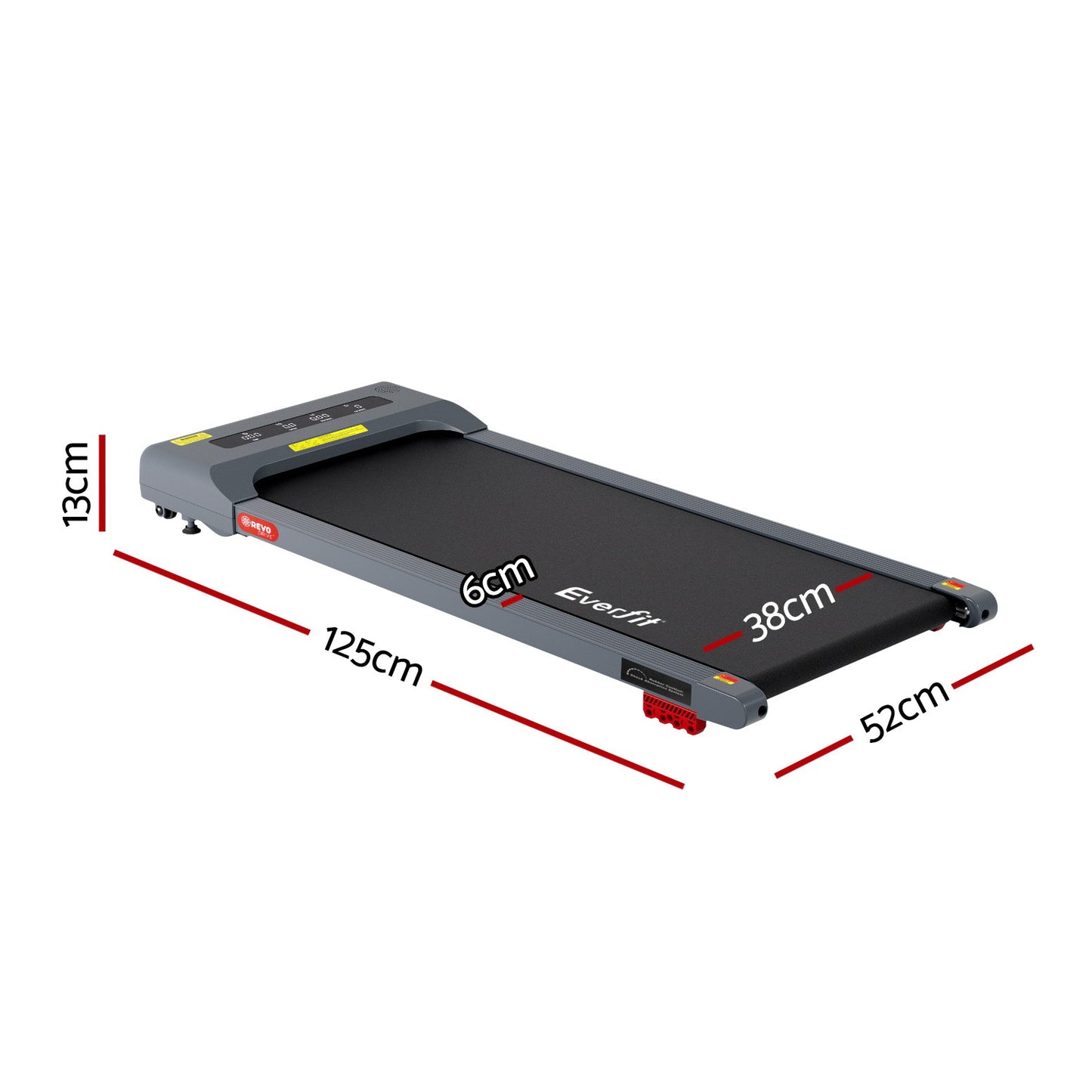 Everfit Treadmill Electric Walking Pad Incline Under Desk Home Gym 380mm Grey
