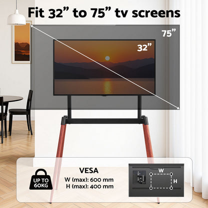 Artiss TV Stand 32-75 inch LED LCD Screen Wooden Floor Easel Height Adjustable
