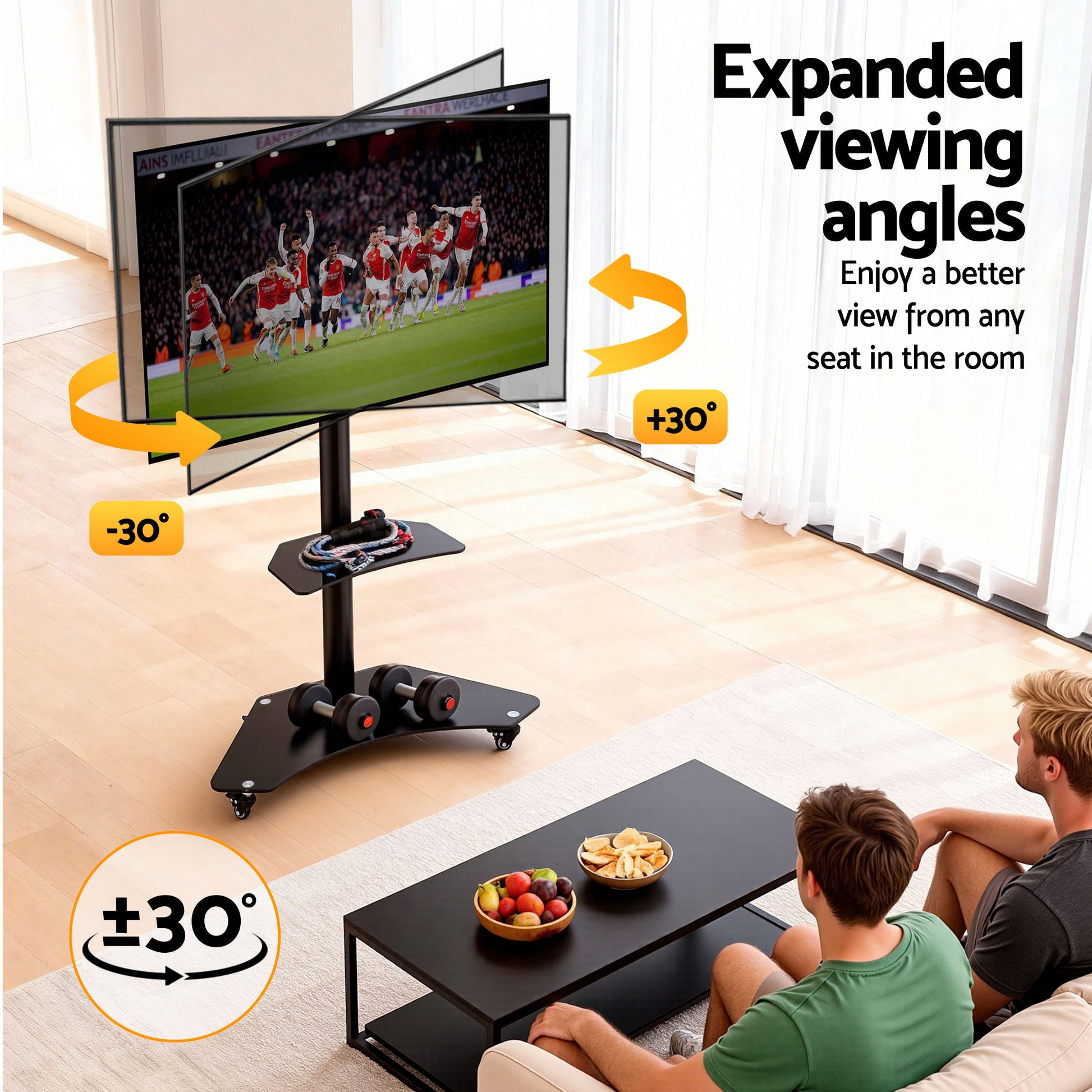 Artiss 40 - 100" TV Stand Mount Bracket Universal Adjustable Height with Wheels - Factory Direct Shop
