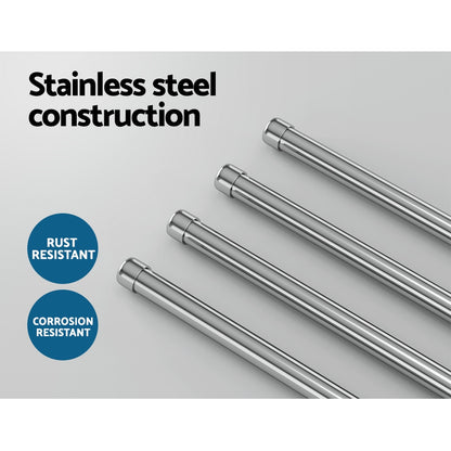 Towel Rail Rack Holder 4 Bars Wall Mounted Stainless Steel Swivel Hanging Hook - Factory Direct Shop