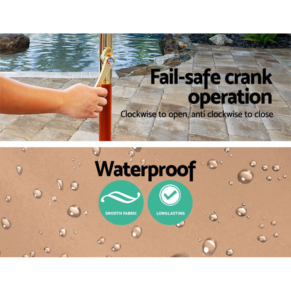 Beach Umbrella 3m Outdoor-Beige