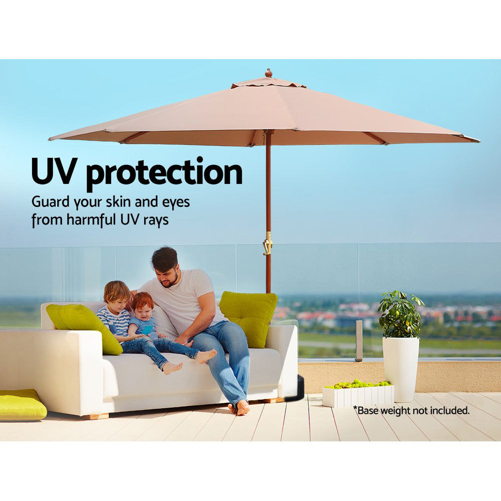 Beach Umbrella 3m Outdoor-Beige