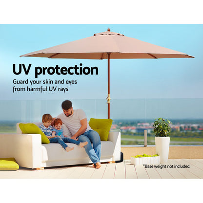 Beach Umbrella 3m Outdoor-Beige