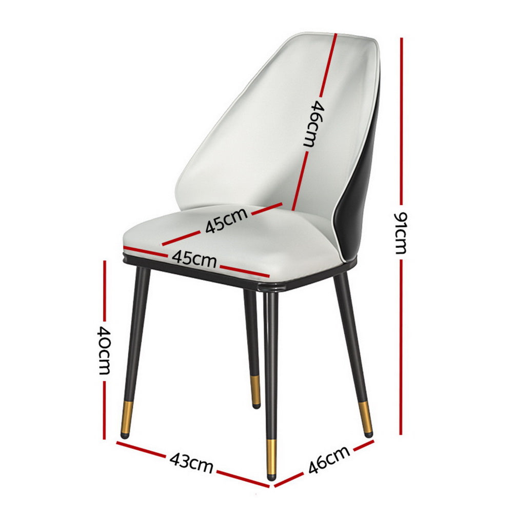 Artiss Dining Chairs Set of 4 Leather Seat Beige and Black