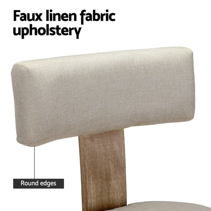 Artiss Milford Dining Chairs Beige Fabric Set of 2