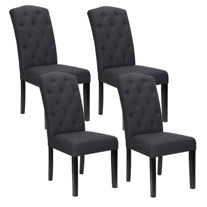 Artiss Dining Chairs Set of 4 Linen Parsons Chair Dark Grey