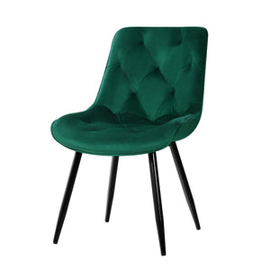 Artiss Dining Chairs Velvet Green Set of 2 Starlyn