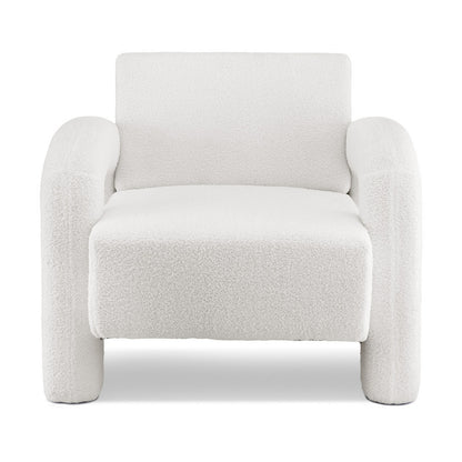 Artiss Armchair Accent Chair Lounge Sofa Couch Curved Seat Boucle White