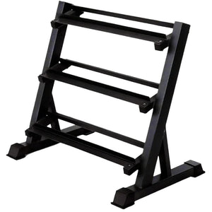 Black Dumbbell Rack Three-Tier-on a white background