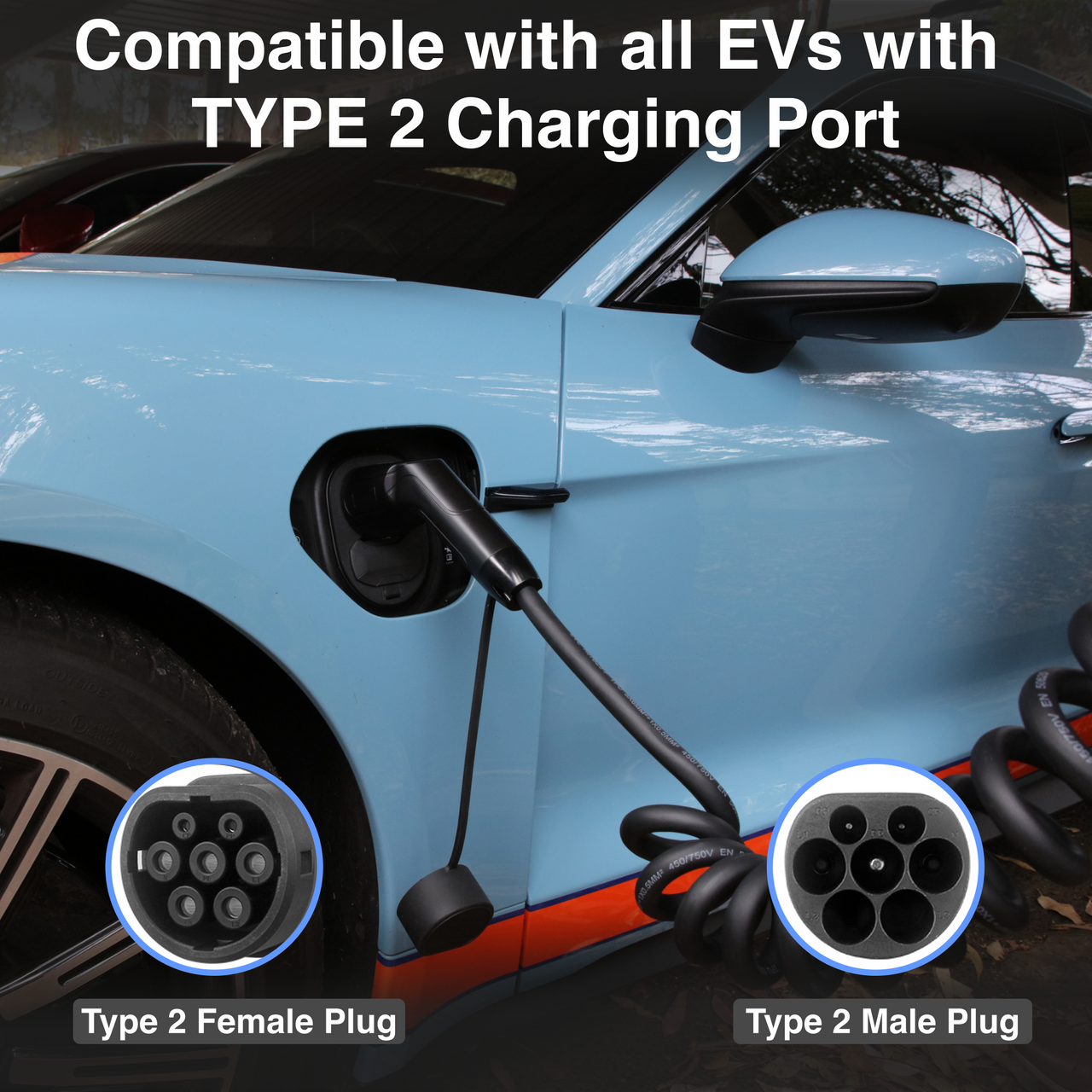 Electronic Vehicle Charging Cable 2.5M Type 2