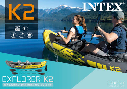 Intex Explorer Inflatable K2 Kayak 68307